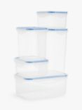 John Lewis ANYDAY Nesting Rectangular Plastic Storage Containers, Set Of 3, Clear