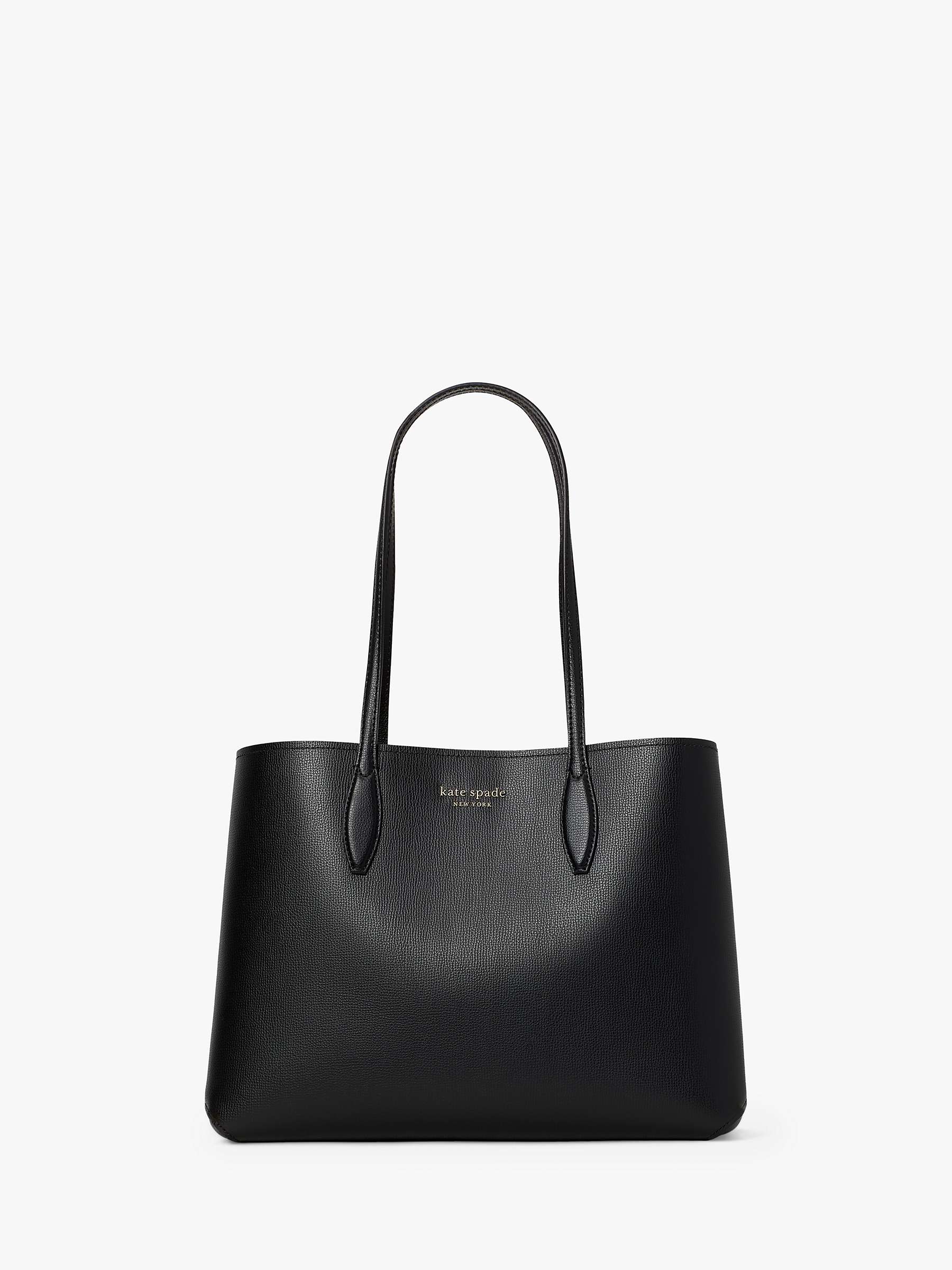 kate spade new york All Day Leather Large Tote Bag, Black at John Lewis &  Partners
