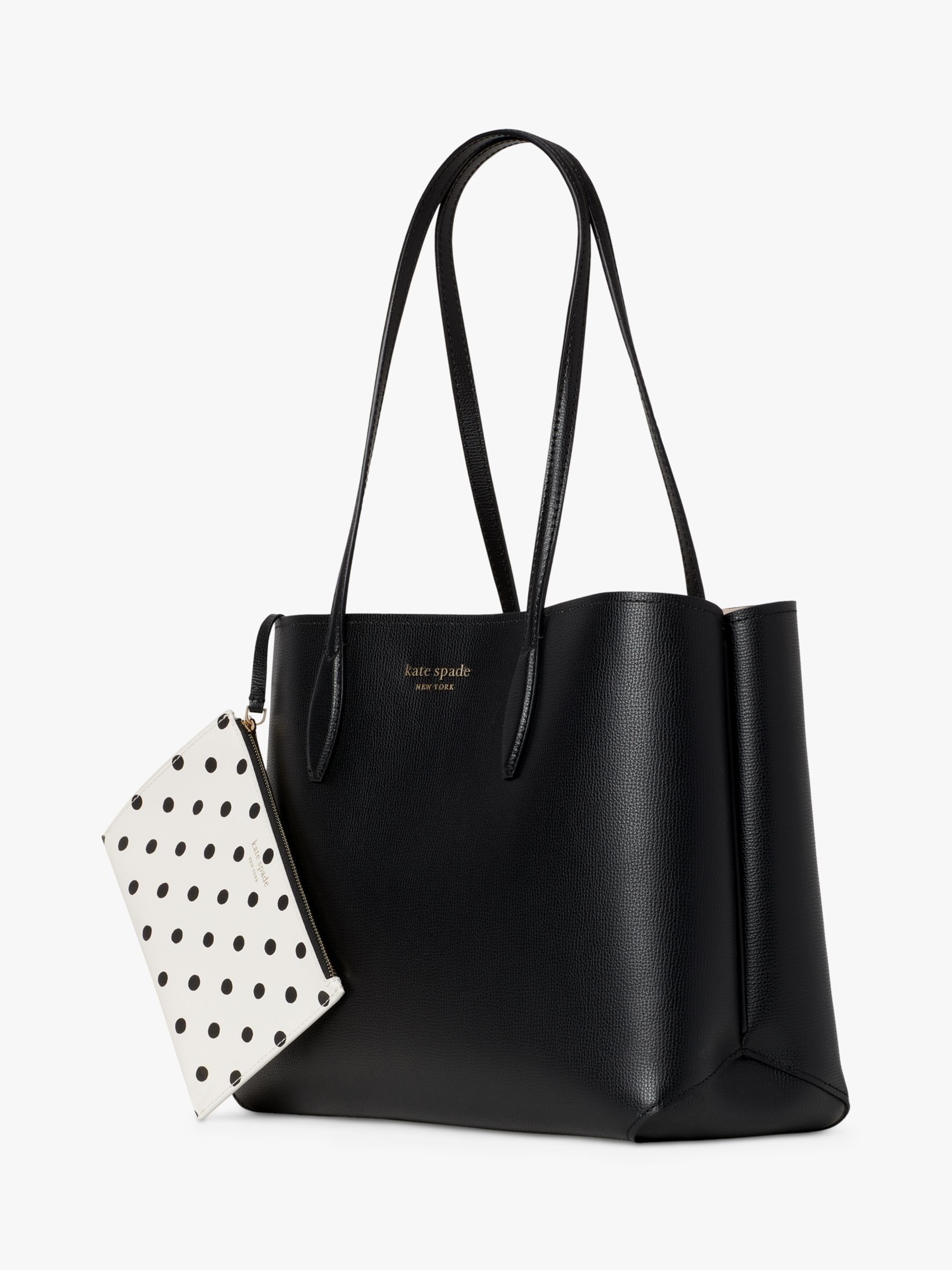 kate spade new york All Day Leather Large Tote Bag, Black at John Lewis &  Partners
