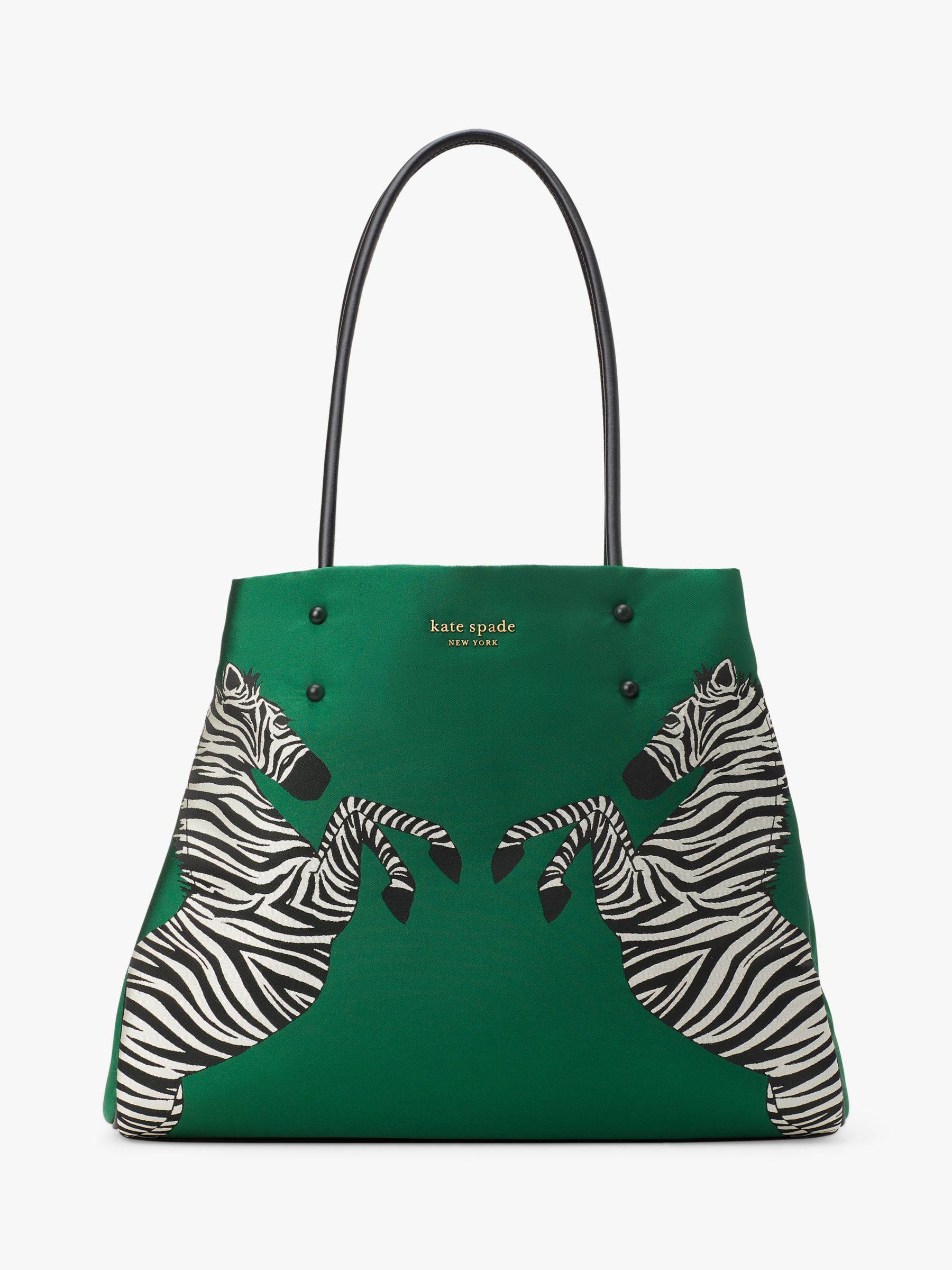 kate spade new york Everything Zebras Leather Mix Tote Bag, Green at John  Lewis & Partners