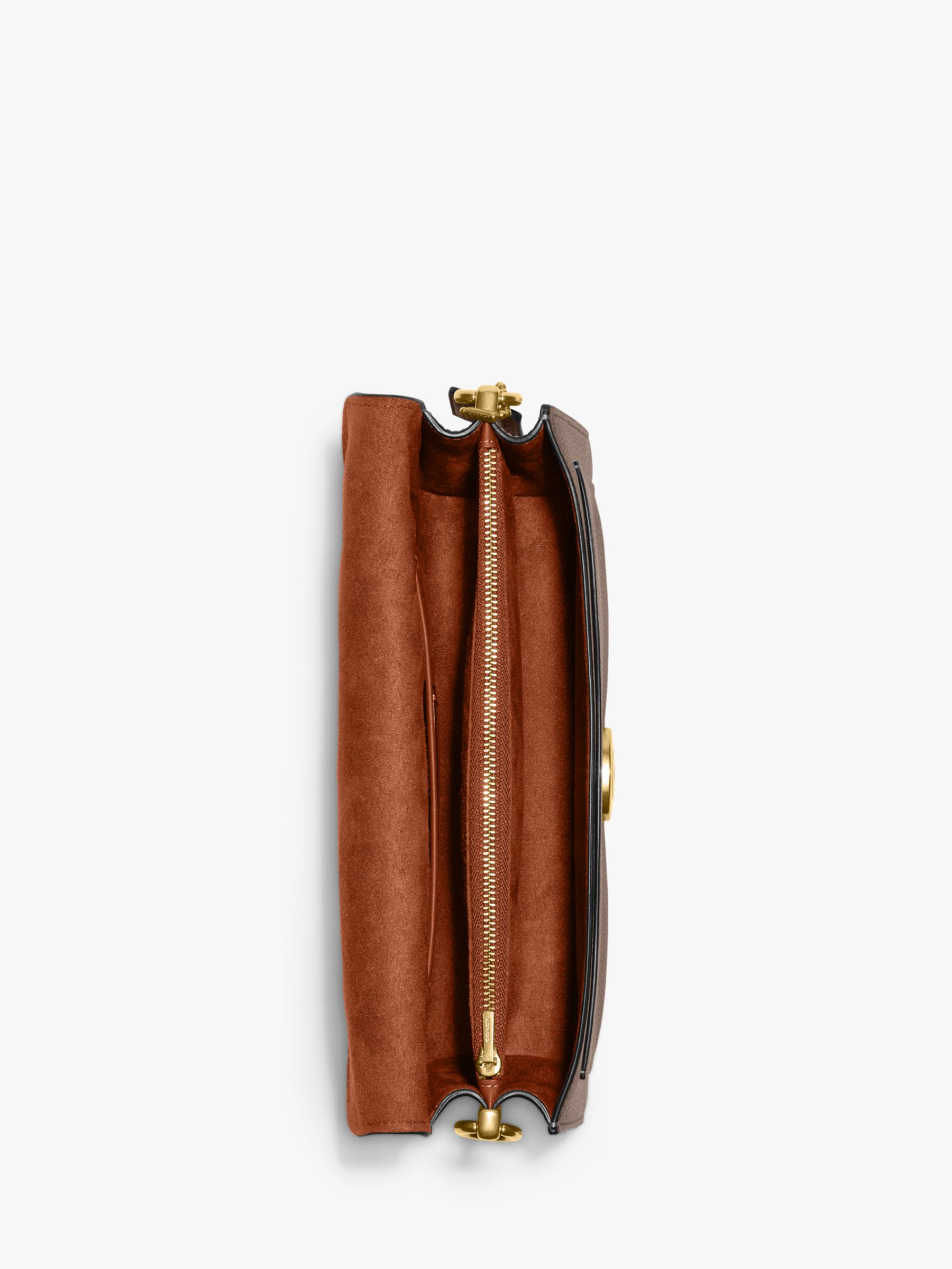 Vintage COACH genuine khaki and brown leather mini shoulder bag