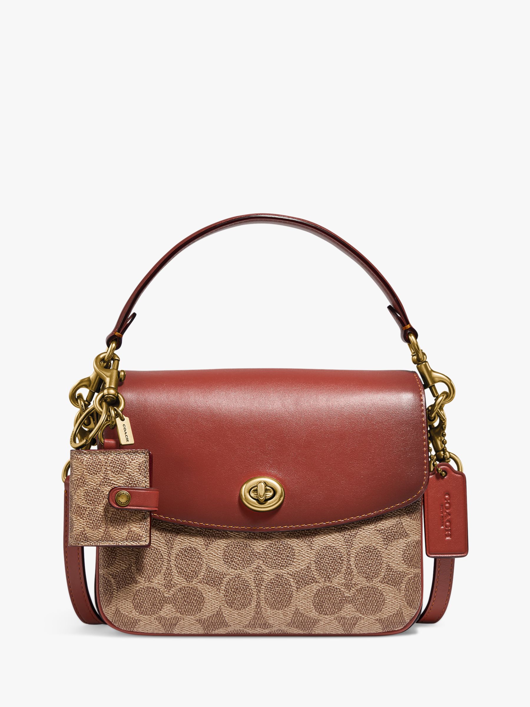 Coach Cassie 19 Leather Cross Body Bag, Tan Rust at John Lewis & Partners