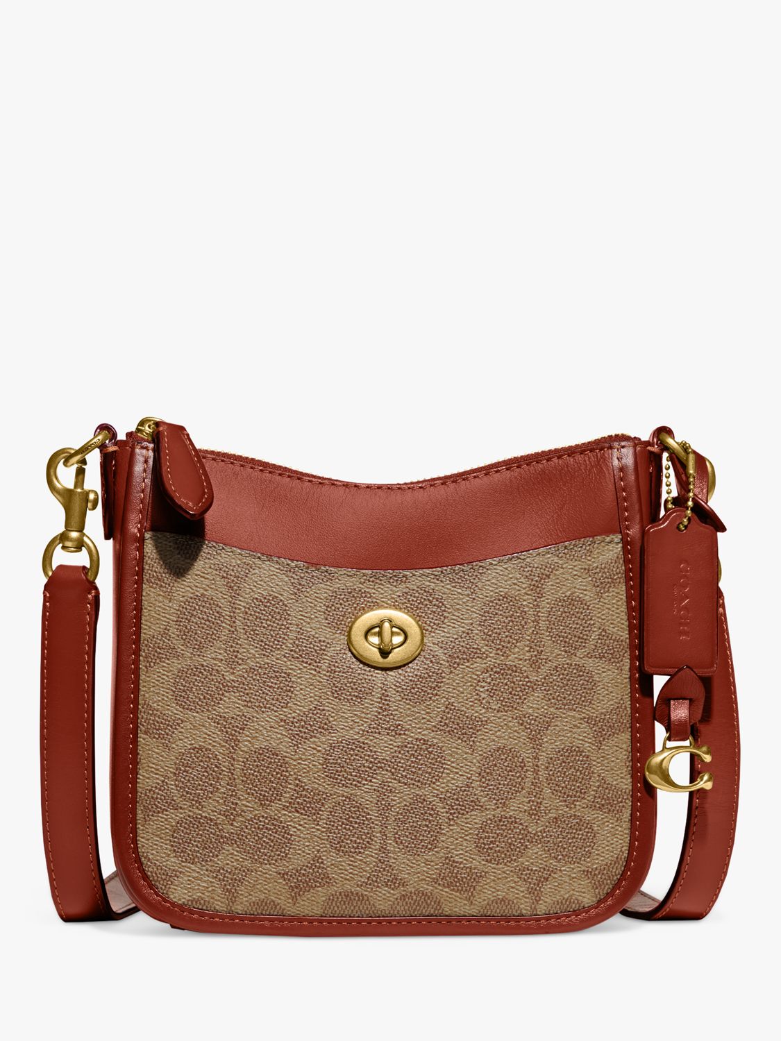Coach Chaise 19 Signature Leather Canvas Cross Body Bag, Tan Rust at John  Lewis & Partners
