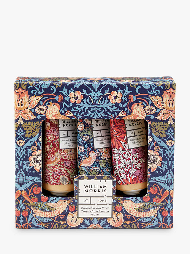 William Morris At Home Strawberry Thief Patchouli & Red Berry Hand Creams, Set of 3, 30ml 1