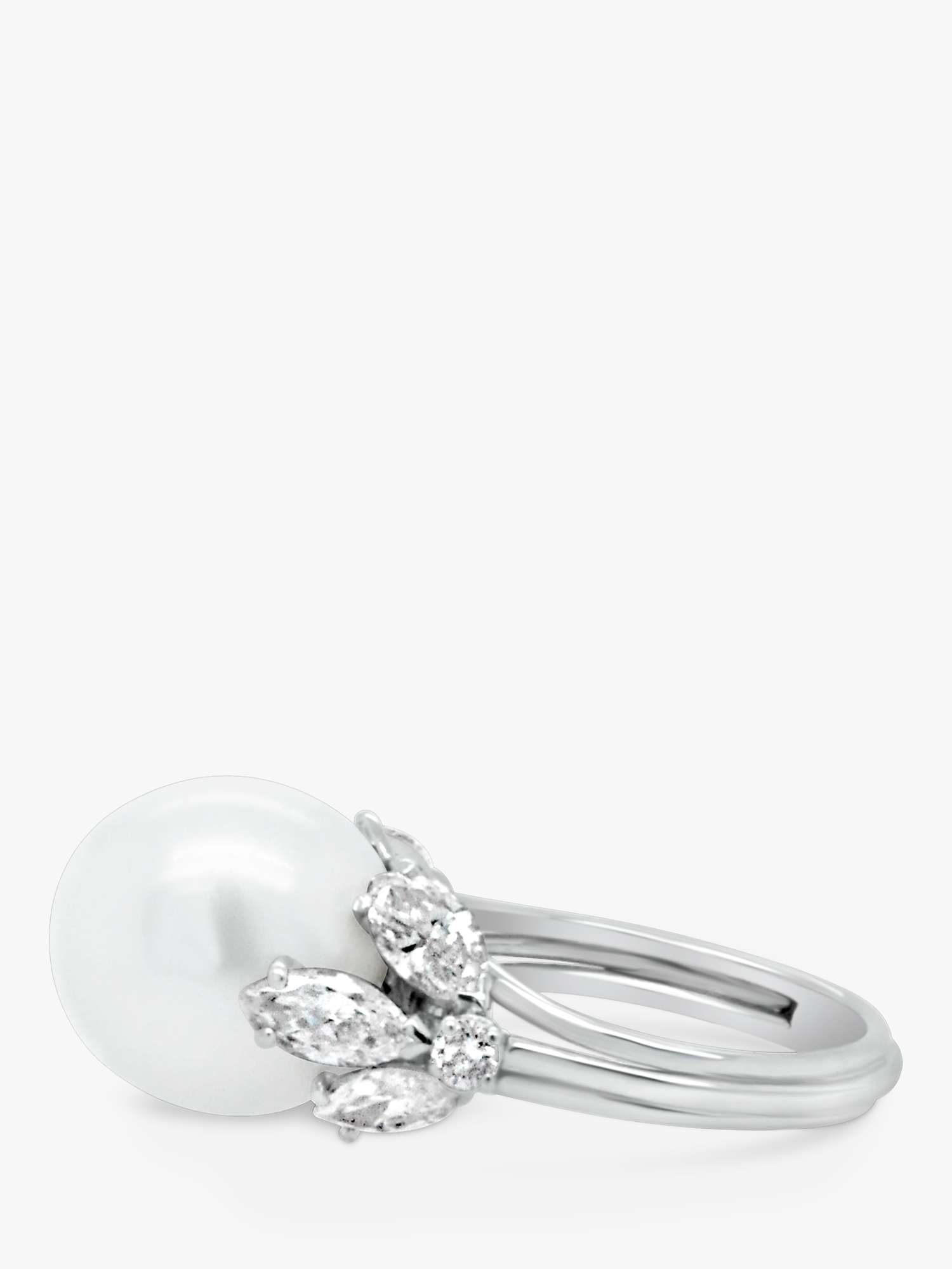 Buy Milton & Humble Jewellery Second Hand Platinum Pearl & Diamond Cocktail Ring, Dated Edinburgh 2019 Online at johnlewis.com