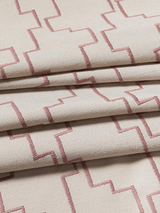 John Lewis Steps Embroidered Furnishing Fabric, Rosa Pink