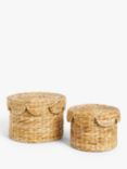 John Lewis Scalloped Edge Bulrush Storage Baskets, Set of 2