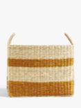 John Lewis Slouchy Seagrass Square Storage Basket, Natural/Terracotta