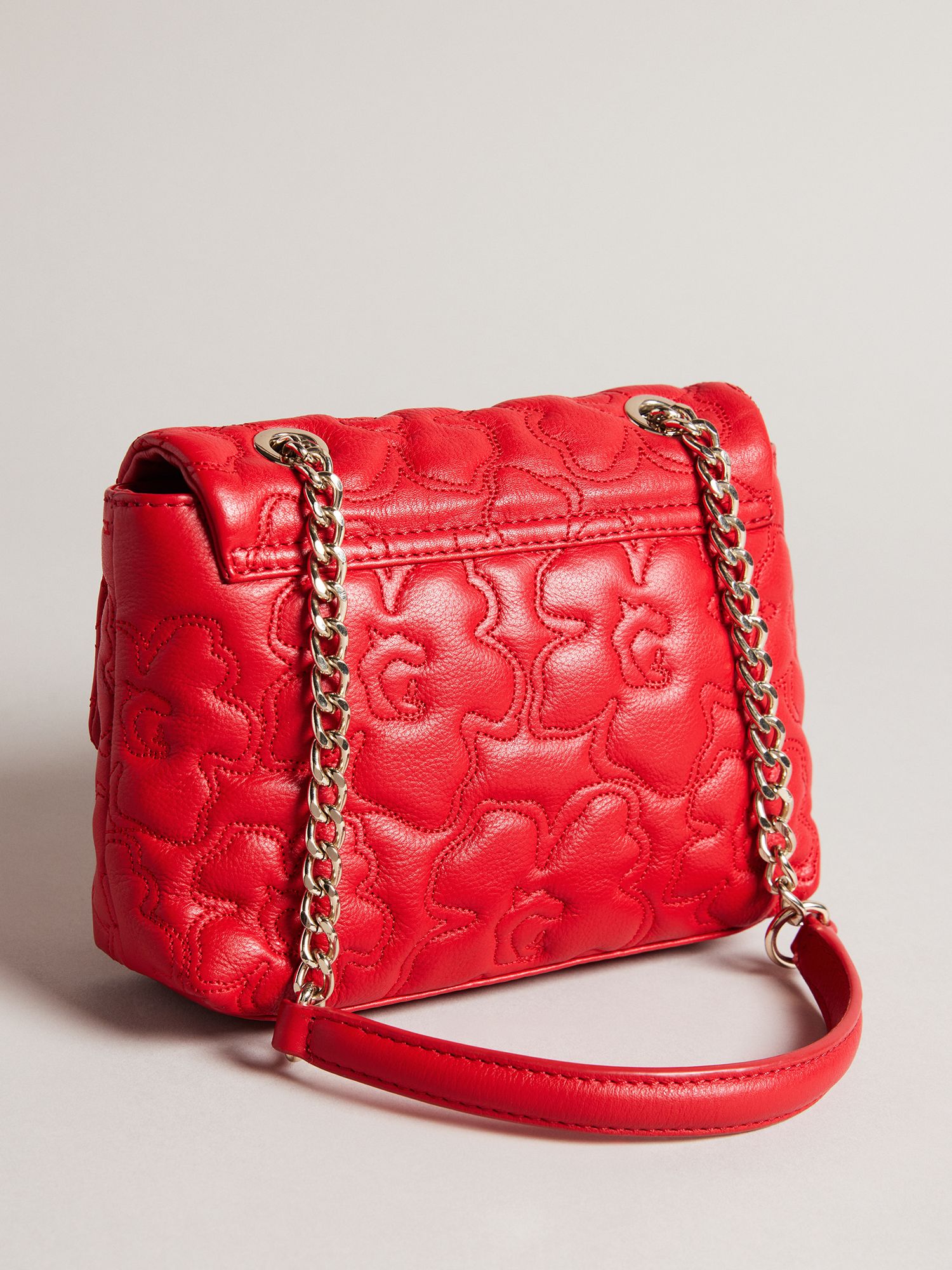 Ted Baker Ayshana Mini Magnolia Quilted Leather Shoulder Bag, Red at ...