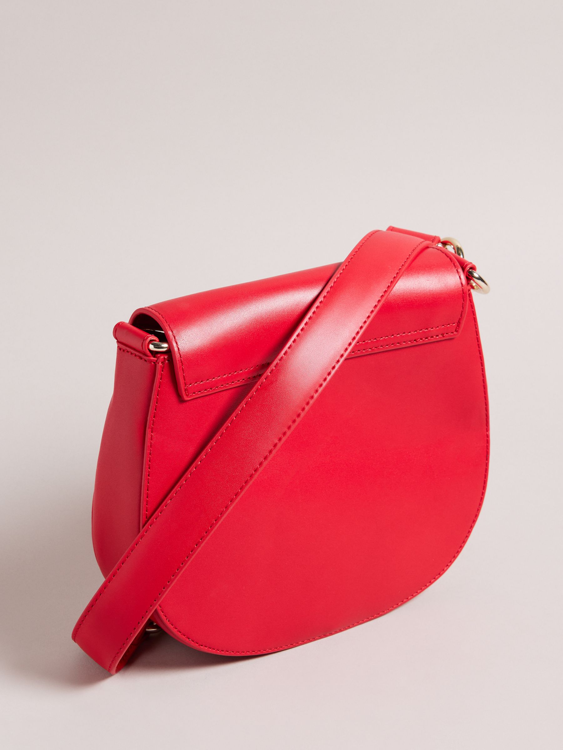 Ted Baker Darcell Leather Cross Body Bag, Red at John Lewis & Partners
