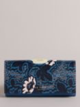 Ted Baker Rheumy Printed Large Leather Bobble Purse, Dark Blue