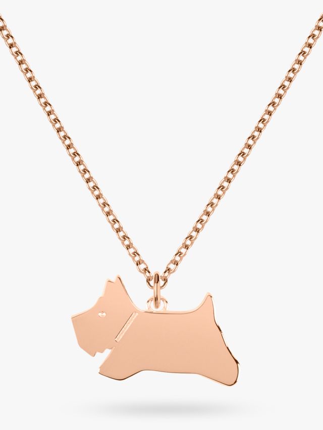 Radley Jewellery Fashion Rose Gold Plated Necklace MOP Dog, 49% OFF