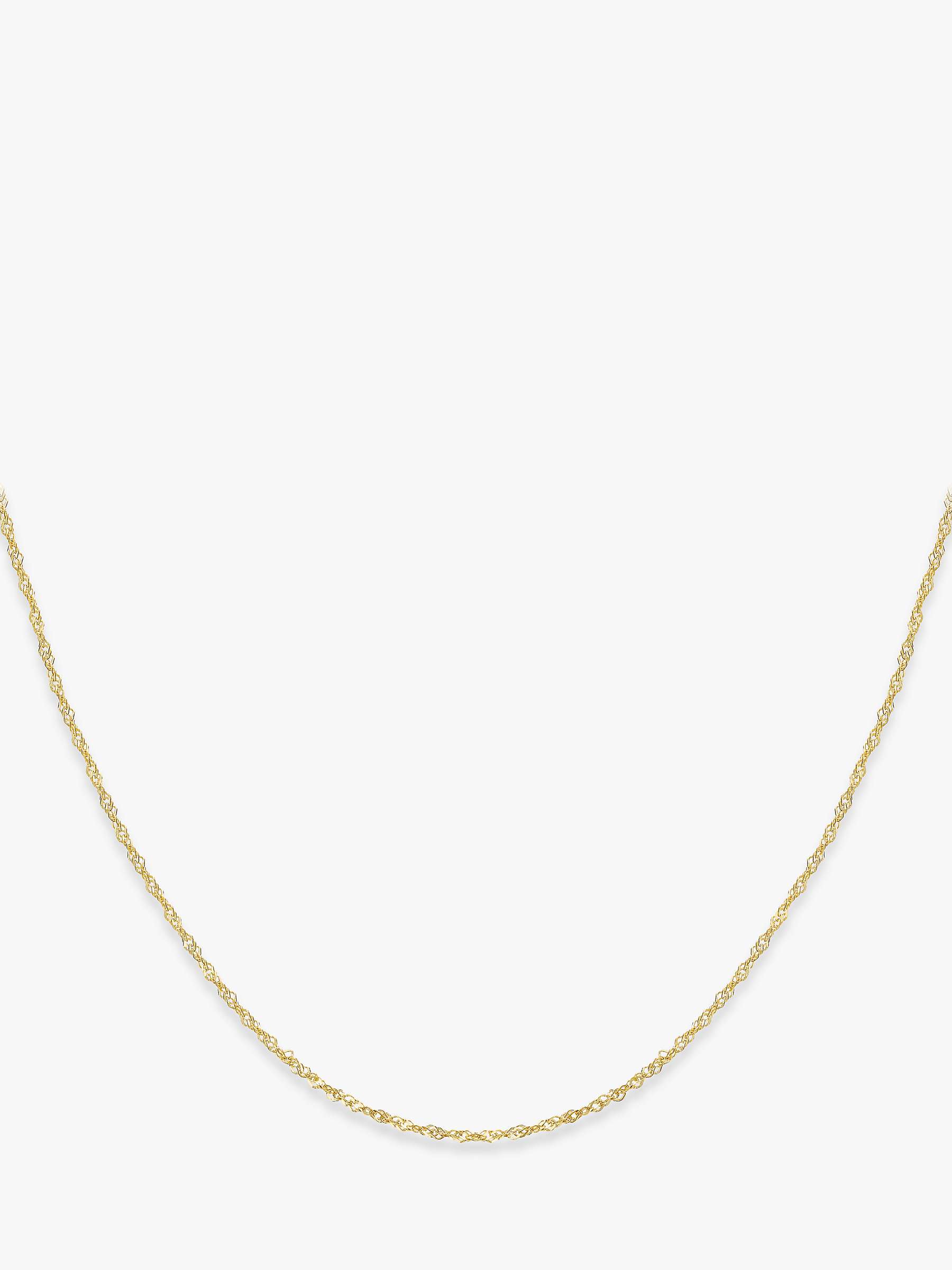 Buy IBB 9ct Yellow Gold Long Hollow Twist Link Chain Necklace, Gold Online at johnlewis.com