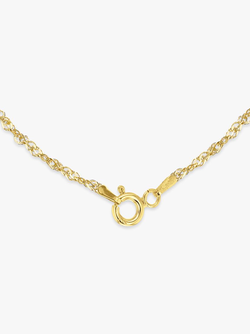 IBB 9ct Yellow Gold Long Hollow Twist Link Chain Necklace, Gold at John ...