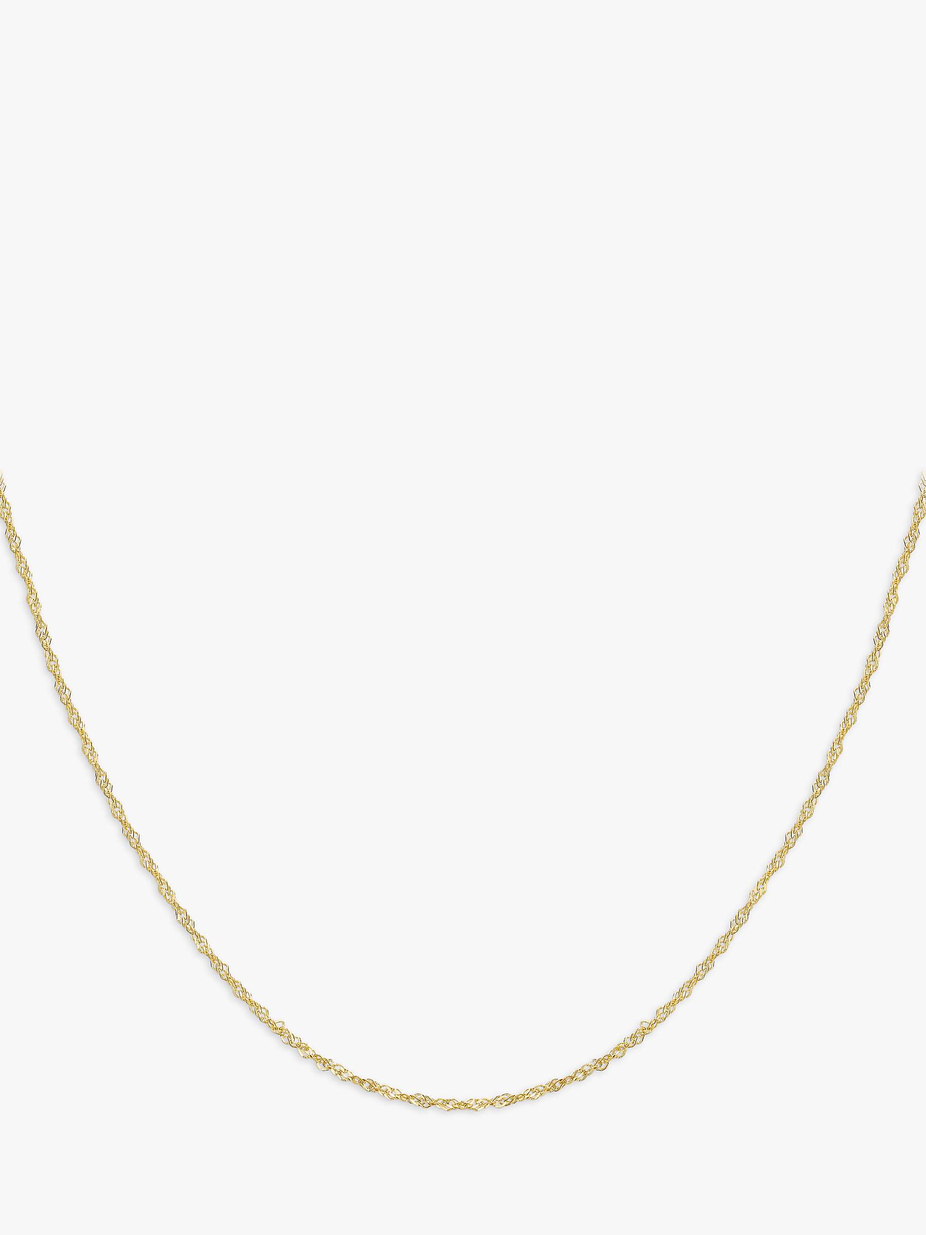 Buy IBB 9ct Yellow Gold Short Hollow Twist Link Chain Necklace, Gold Online at johnlewis.com