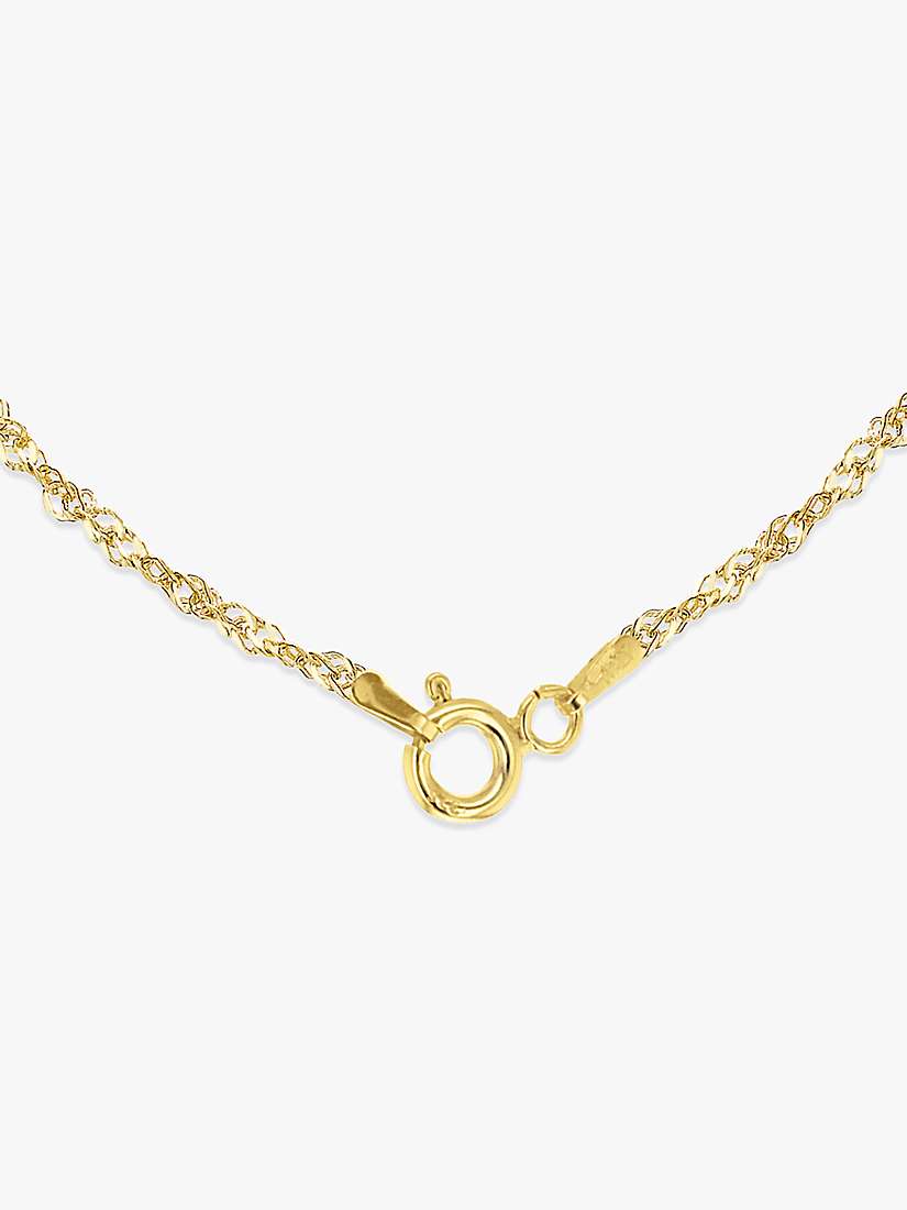 Buy IBB 9ct Yellow Gold Short Hollow Twist Link Chain Necklace, Gold Online at johnlewis.com