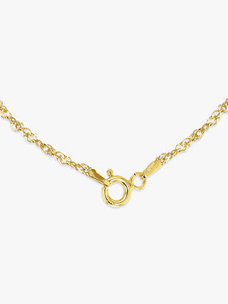 IBB 9ct Yellow Gold Short Hollow Twist Link Chain Necklace, Gold