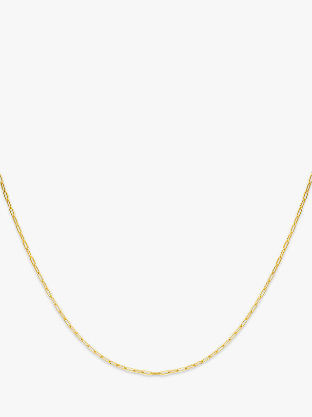 IBB 9ct Yellow Gold Short Paper Clip Link Chain Necklace, Gold