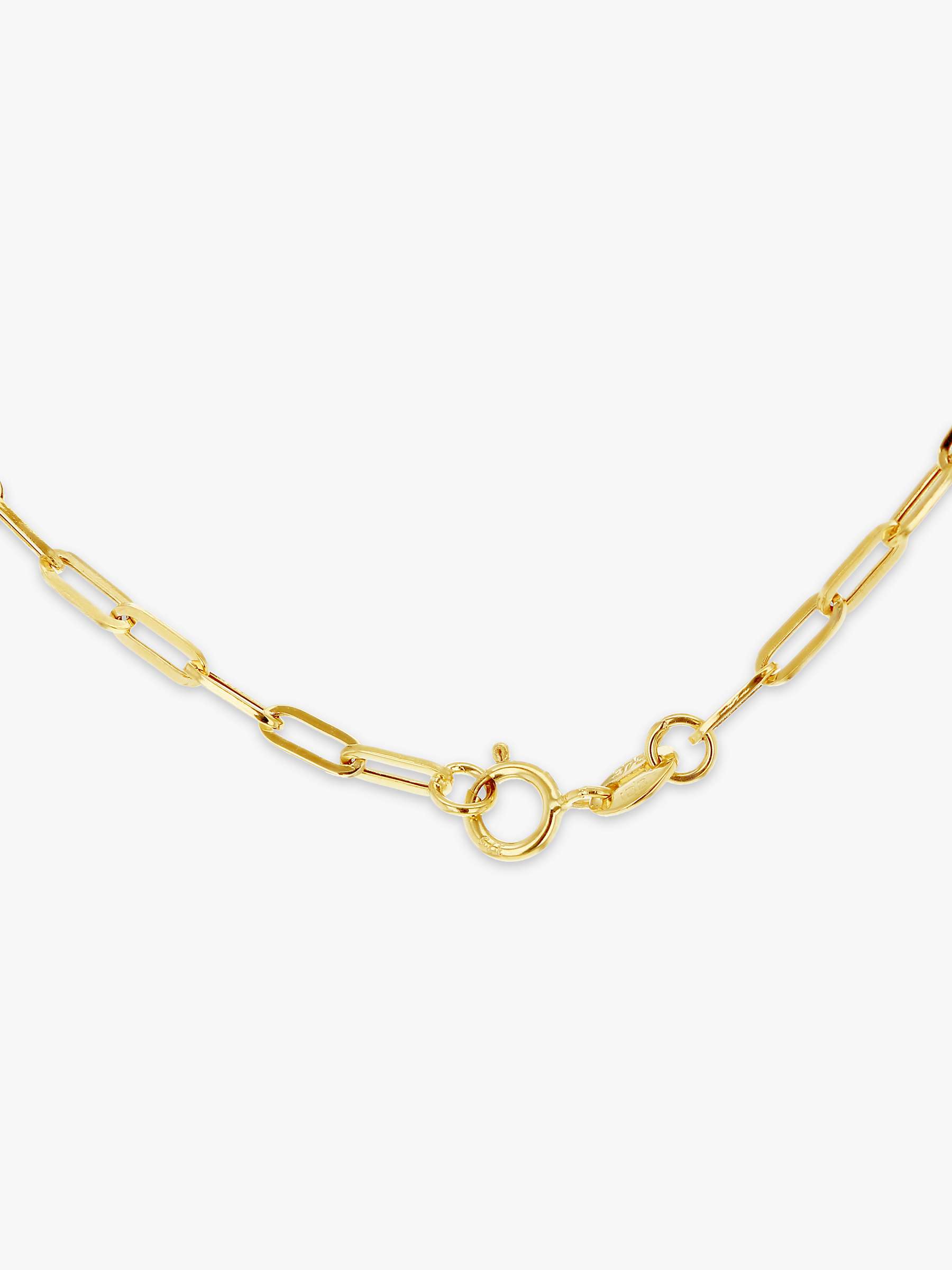 Buy IBB 9ct Yellow Gold Short Paper Clip Link Chain Necklace, Gold Online at johnlewis.com