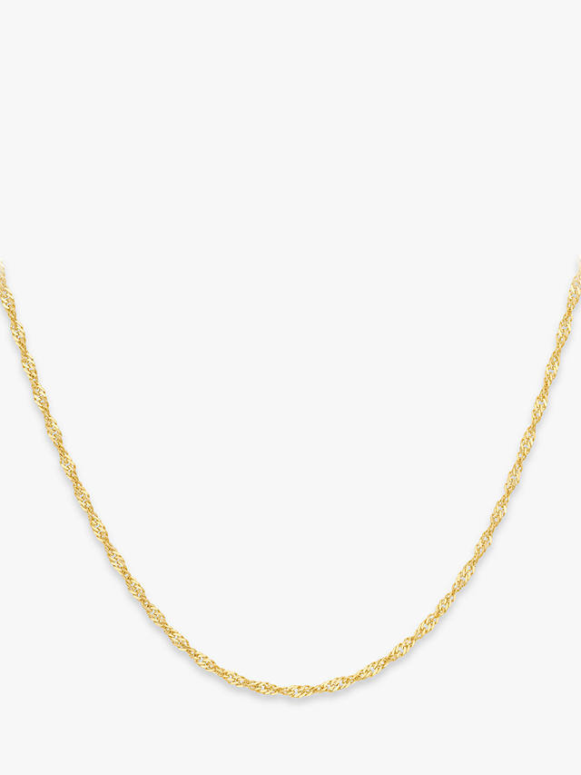 IBB 9ct Yellow Gold Short Twist Link Chain Necklace, Gold