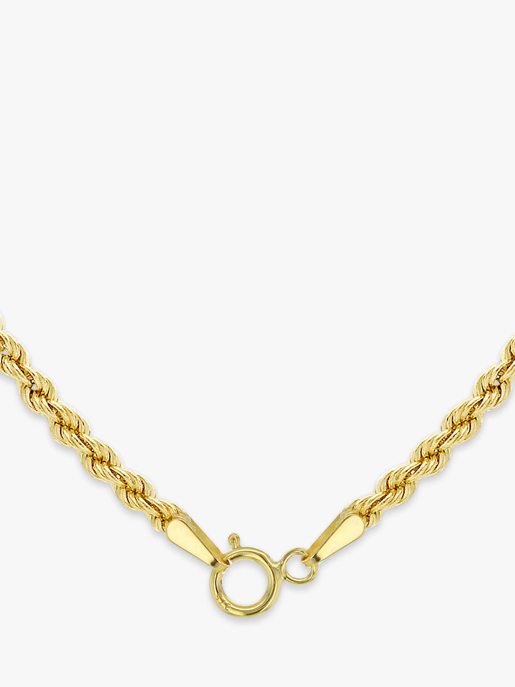 Buy IBB 9ct Yellow Gold Hollow Short Rope Chain Necklace, Gold Online at johnlewis.com