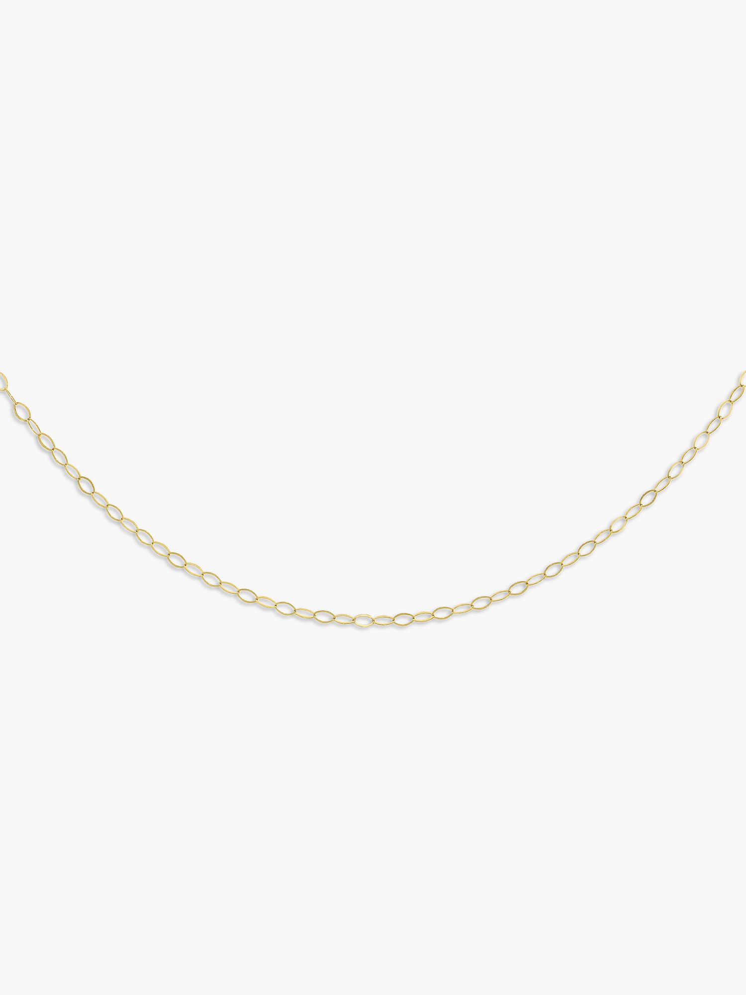 IBB 9ct Yellow Gold Long Loose Link Chain Necklace, Gold