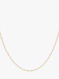 IBB 9ct Yellow Gold Long Hollow Fiagro Link Chain Necklace, Gold
