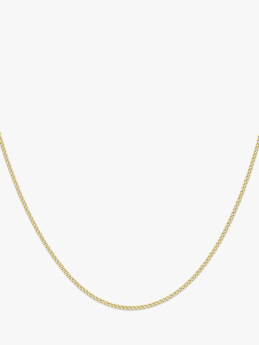 IBB 9ct Yellow Gold Long Hollow Curb Link Chain Necklace, Gold at John ...