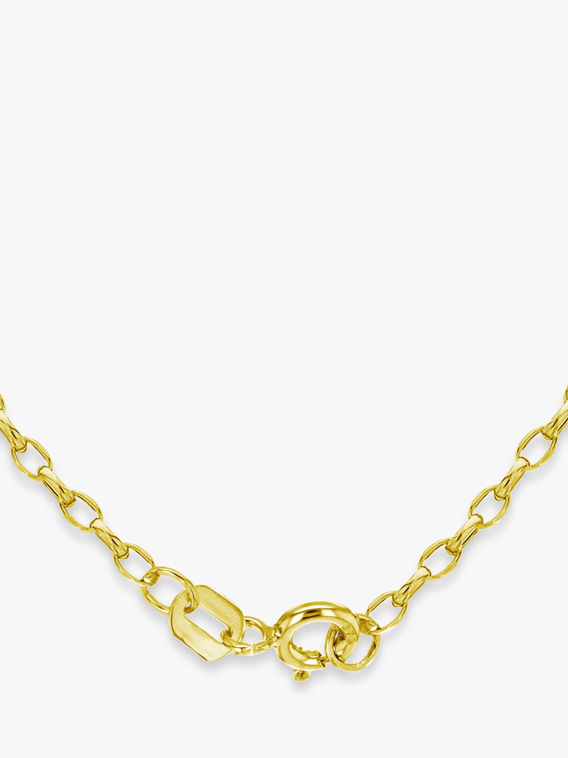 Buy IBB 9ct Yellow Gold Long Hollow Oval Link Chain Necklace, Gold Online at johnlewis.com