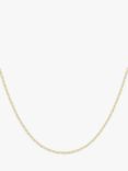 IBB 9ct Yellow Gold Short Hollow Oval Link Chain Necklace, Gold
