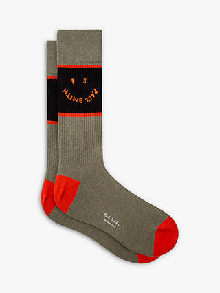 Paul Smith PS Face Socks, One Size, Brown/Multi