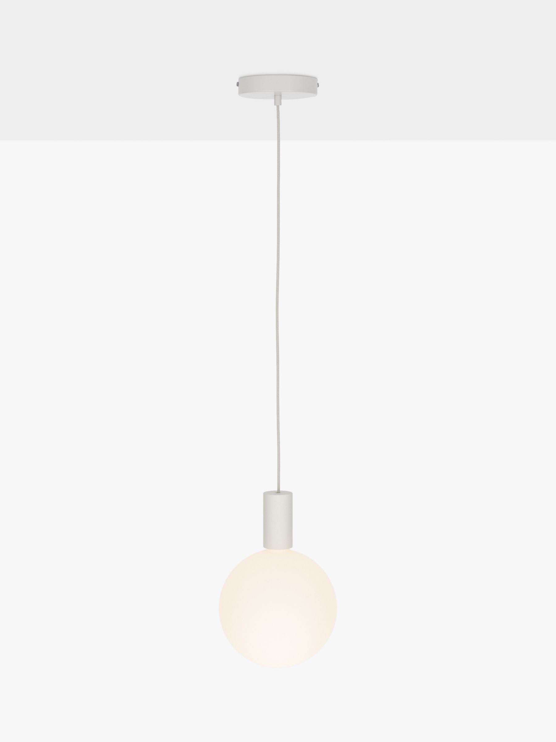 Photo of Tala alumina single pendant ceiling light with sphere v led bulb chalk