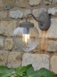 Laura Ashley Georgie Outdoor Glass Globe Wall Light, Grey