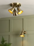 Laura Ashley Rufus 3 Circular Spotlight Ceiling Plate, Brass