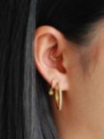 Astrid & Miyu Crystal Large Hinge Hoop Earrings, Gold/Clear