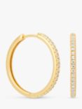 Astrid & Miyu Crystal Large Hinge Hoop Earrings, Gold/Clear