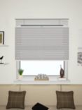 John Lewis Made to Measure 45mm Cell Woven Slub Semi-Sheer Honeycomb Blind, Light Grey