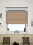 John Lewis Made to Measure Linear Weave Daylight Pleated Blind, Nutmeg
