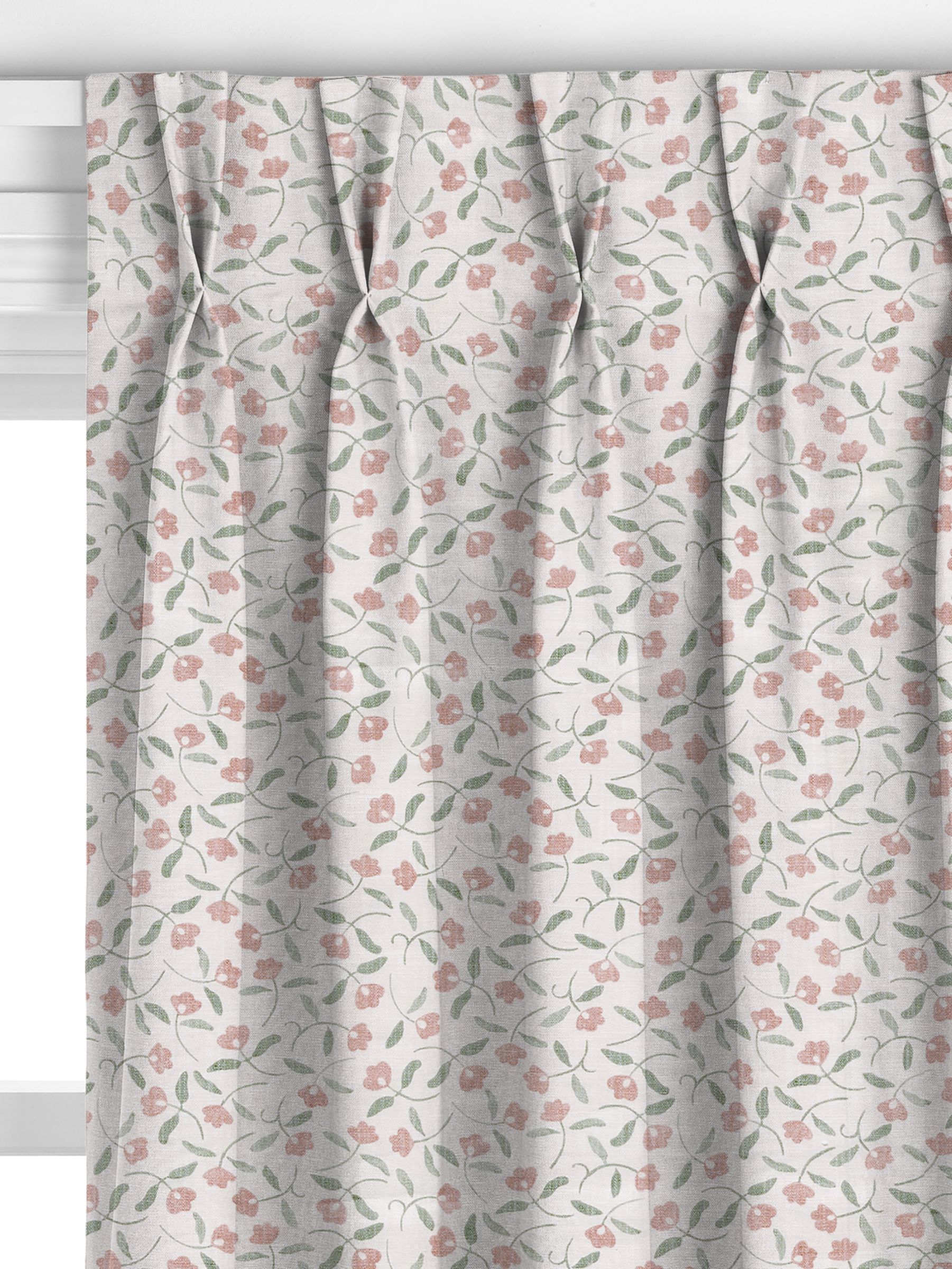 John Lewis Scallop Floral Made to Measure Curtains, Plaster