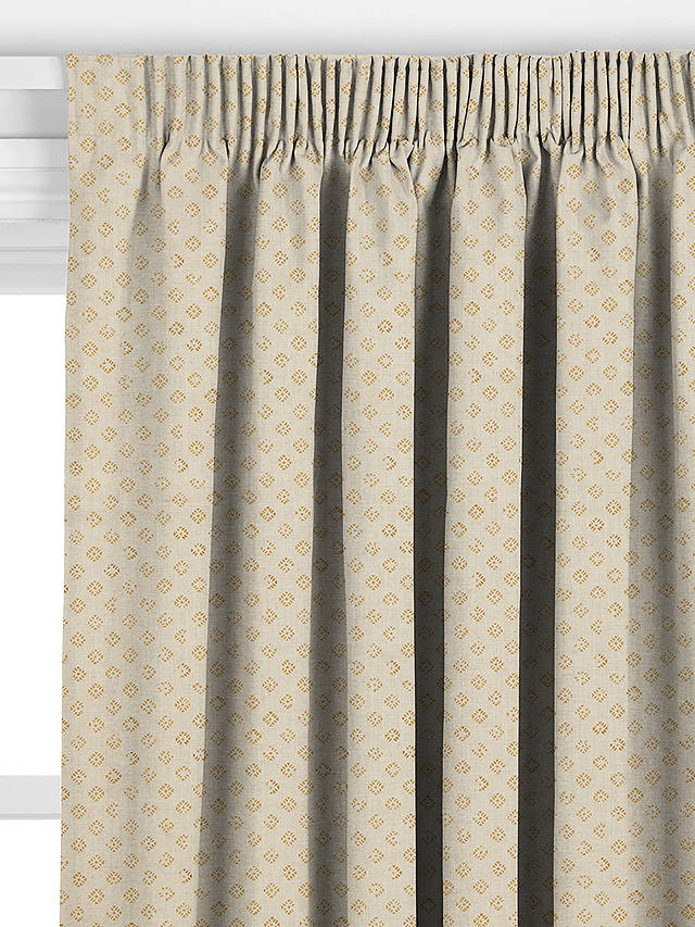 John Lewis Trace Wood Block Made to Measure Curtains, Ochre