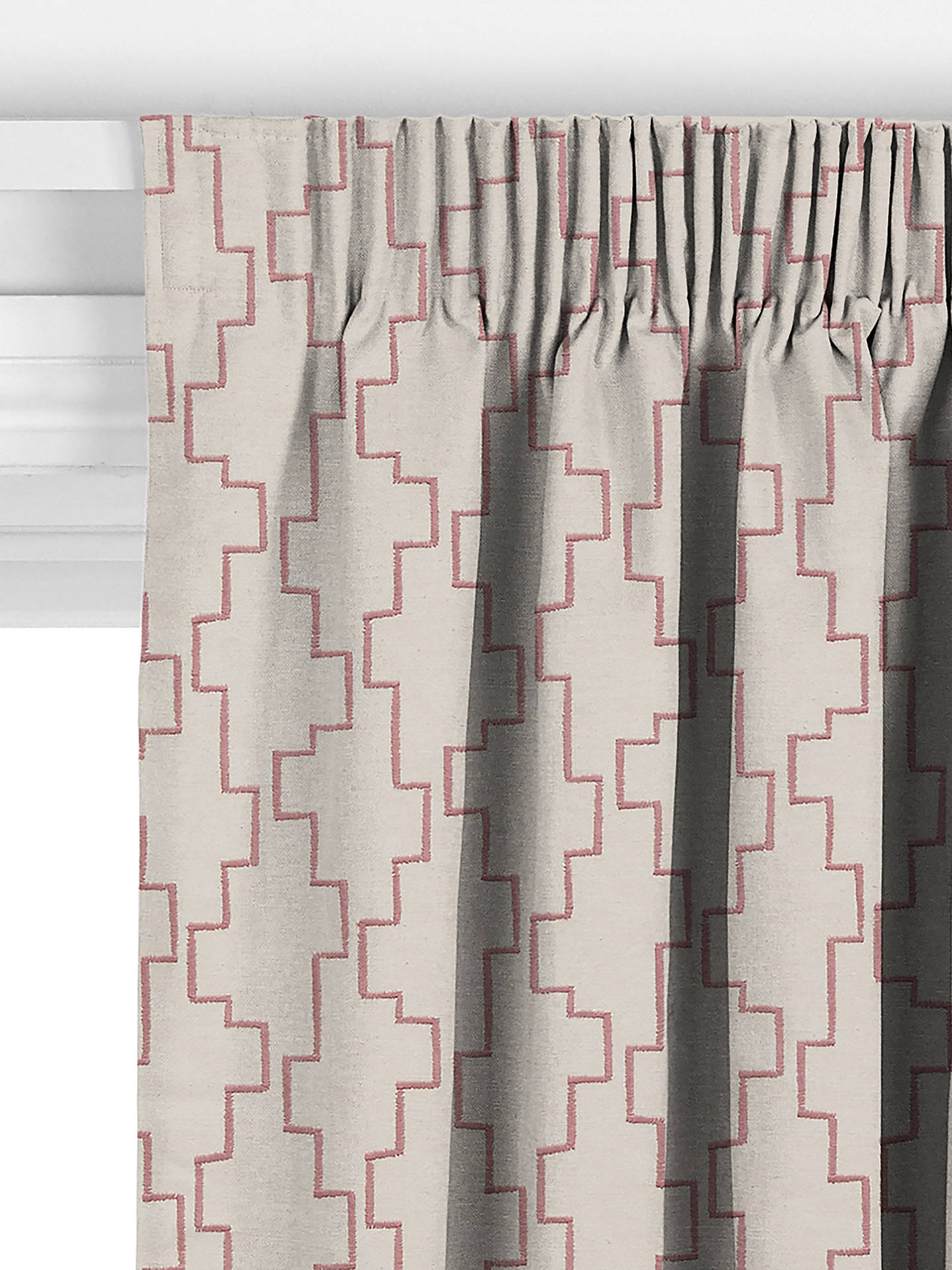 John Lewis Steps Embroidered Made to Measure Curtains, Rosa Pink