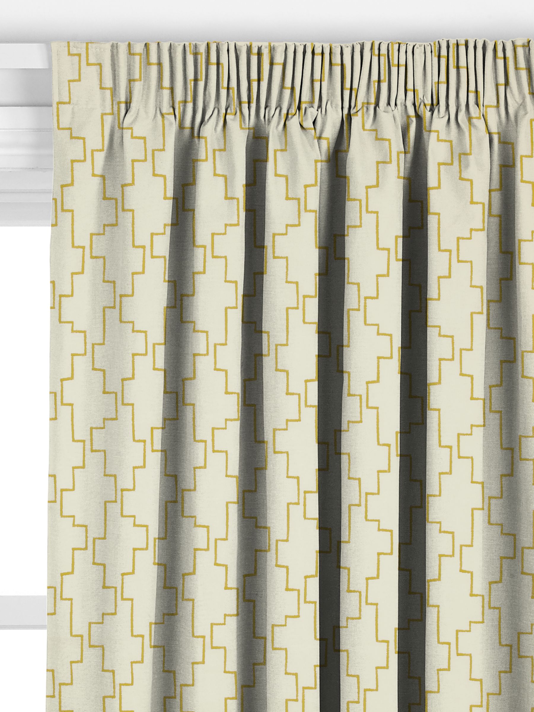 John Lewis Steps Embroidered Made to Measure Curtains, Saffron