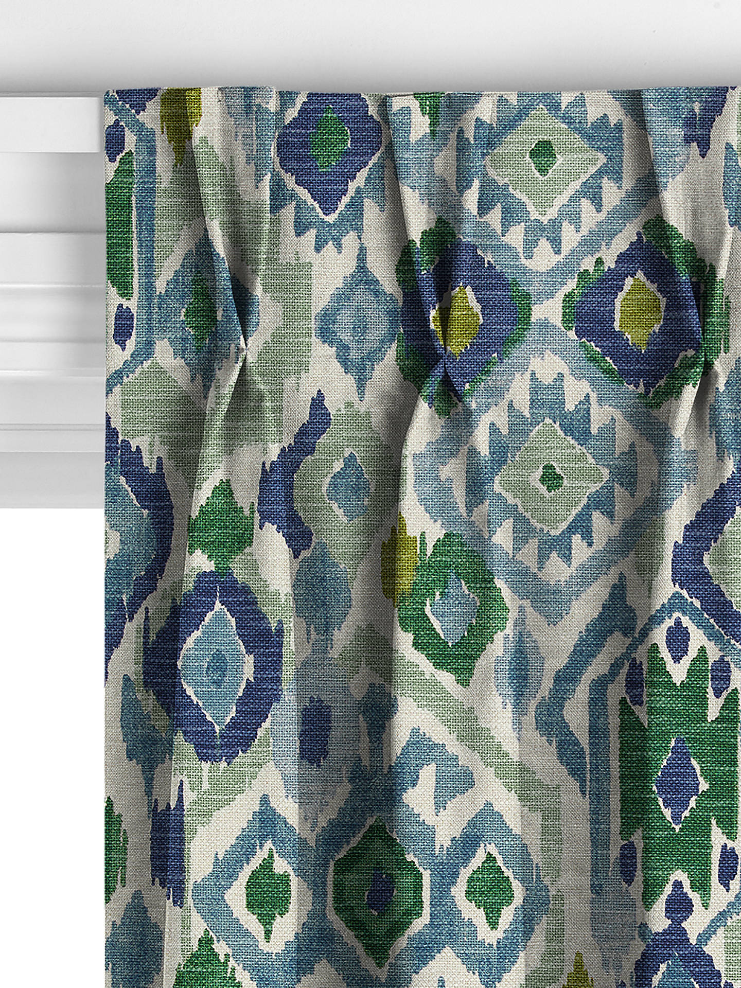 John Lewis Maya Ikat Made to Measure Curtains, Woodland Green