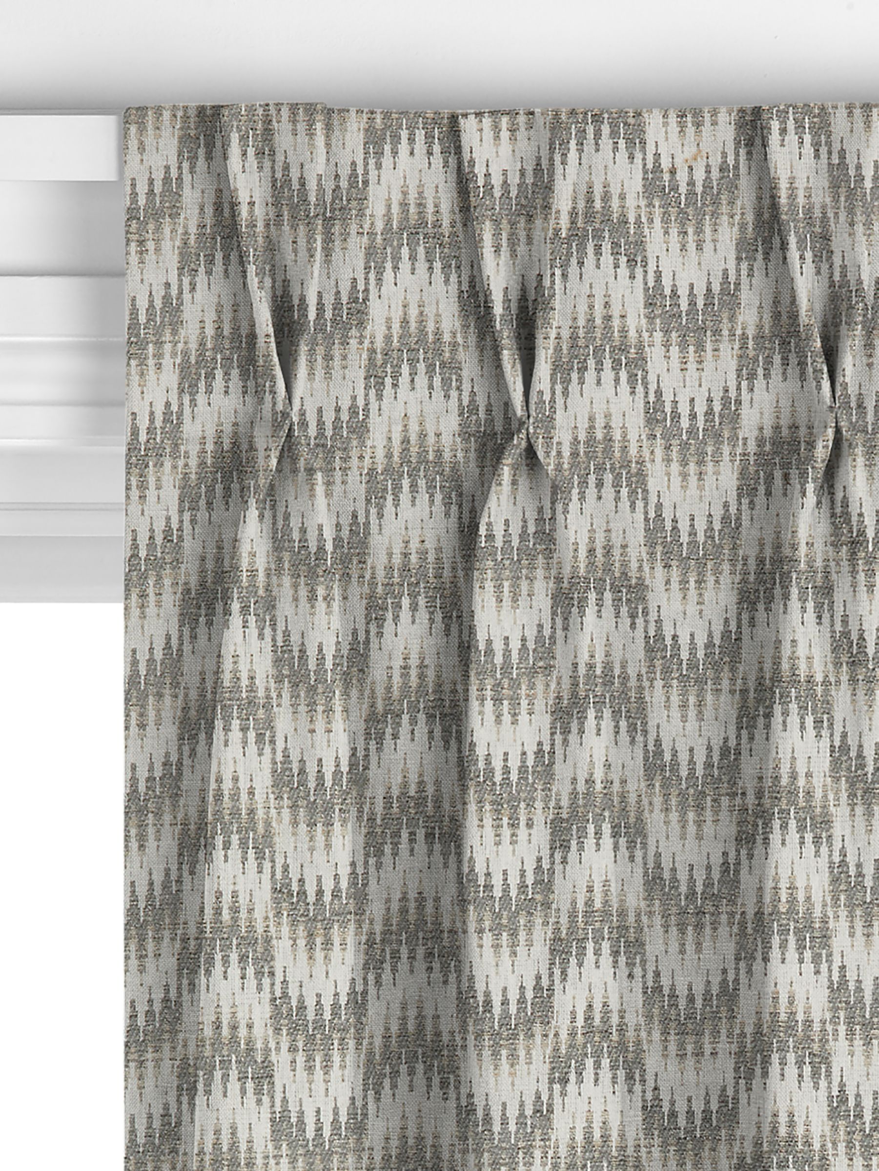 John Lewis Rift Zig-Zag Made to Measure Curtains, Neutral