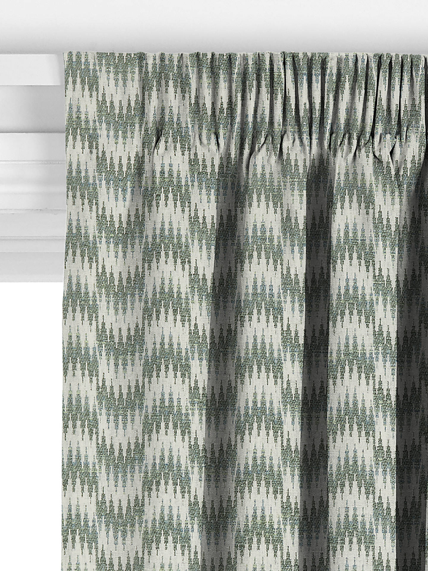 John Lewis Rift Zig-Zag Made to Measure Curtains, Green