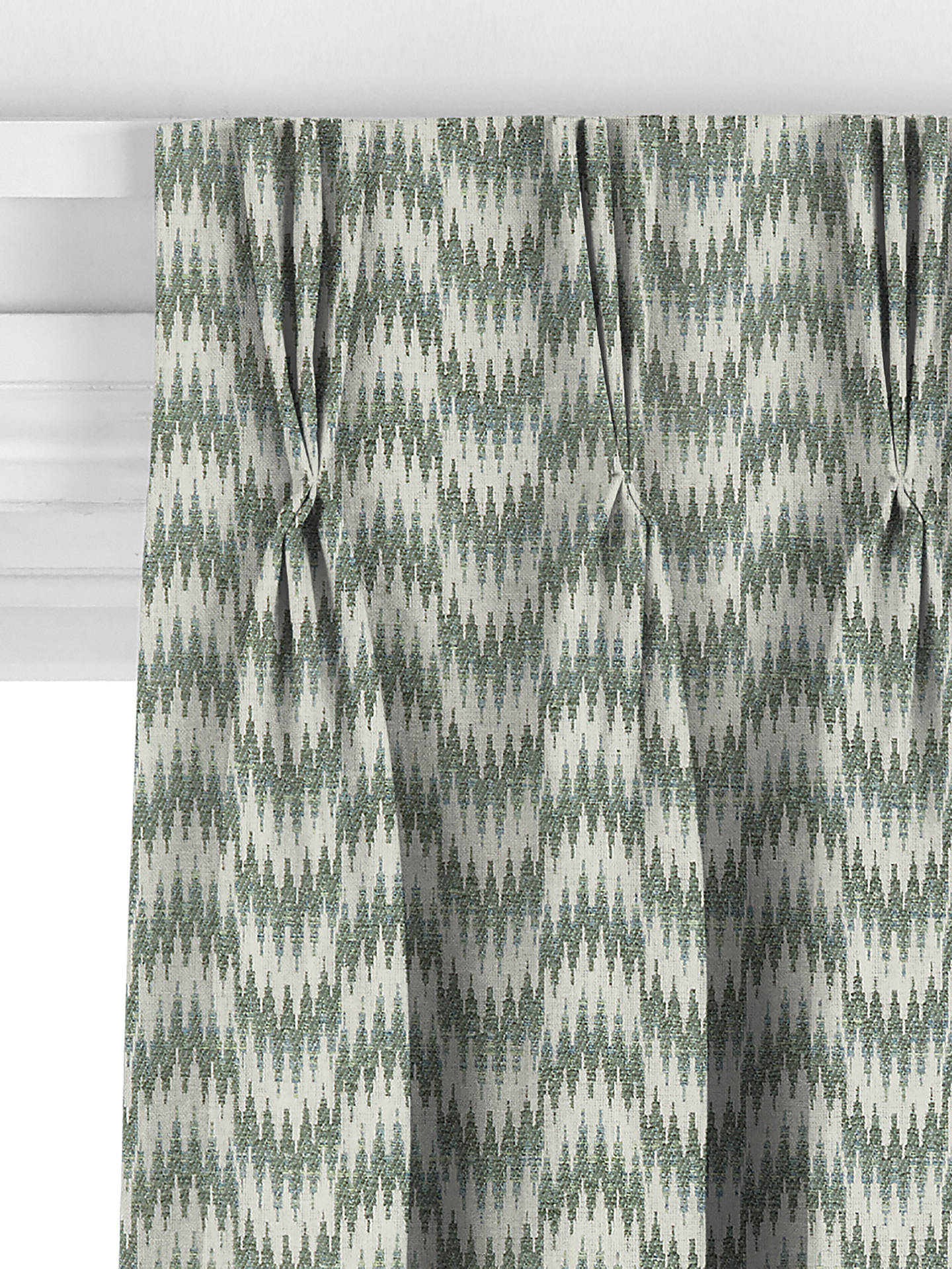 John Lewis Rift Zig-Zag Made to Measure Curtains, Green