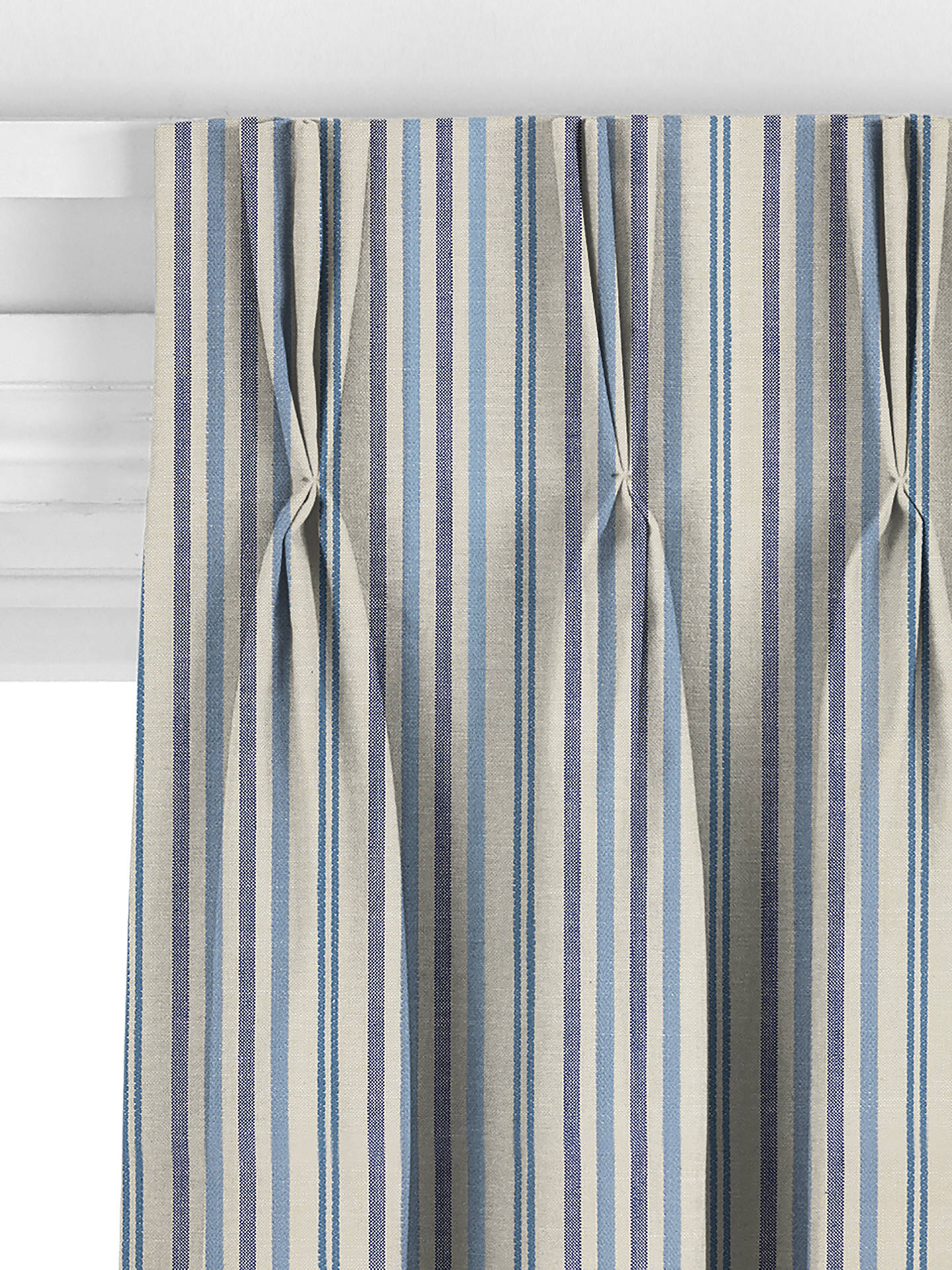 John Lewis Ottoman Stripe Made to Measure Curtains, Blue