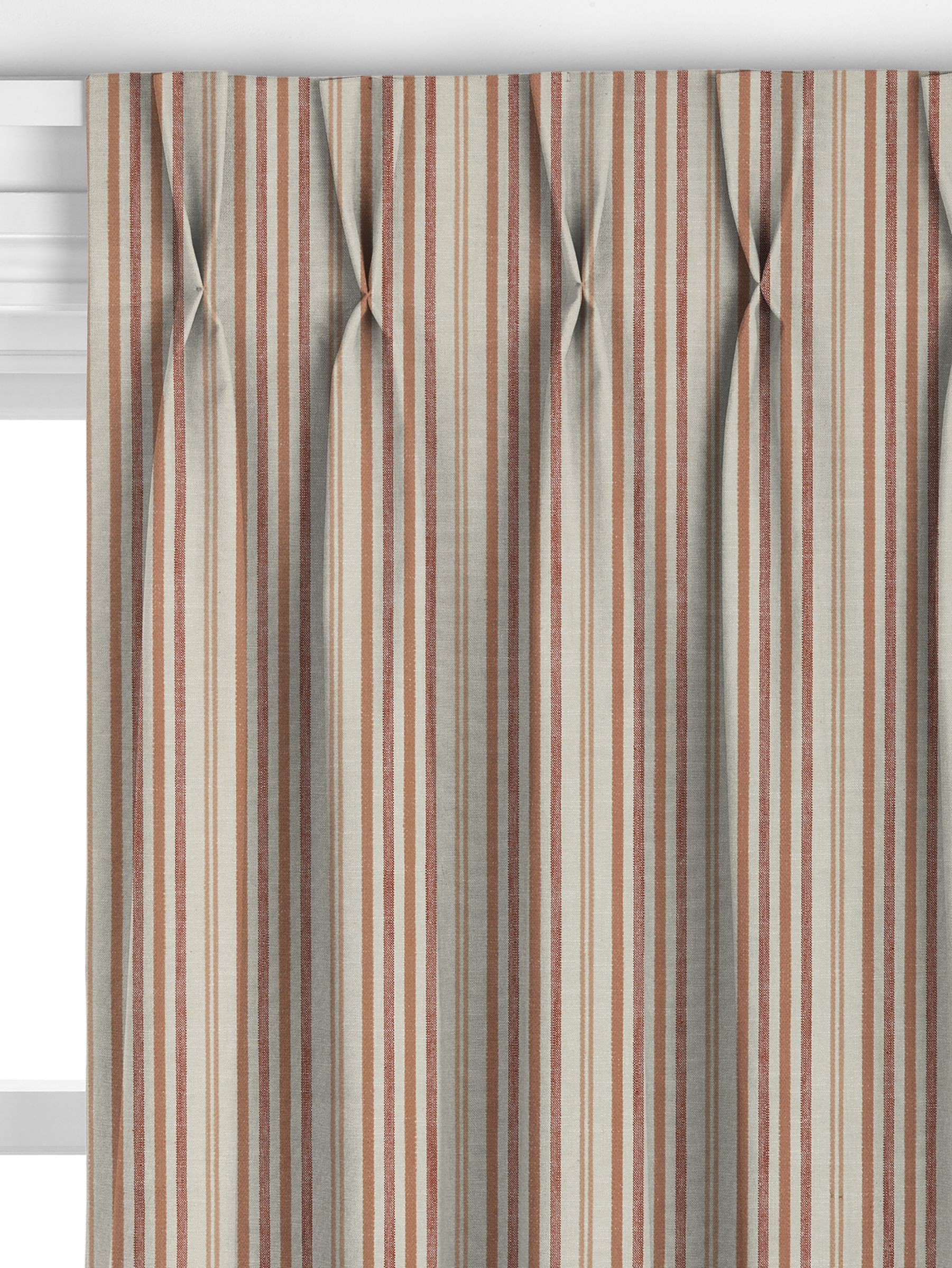 John Lewis Ottoman Stripe Made to Measure Curtains, Terracotta