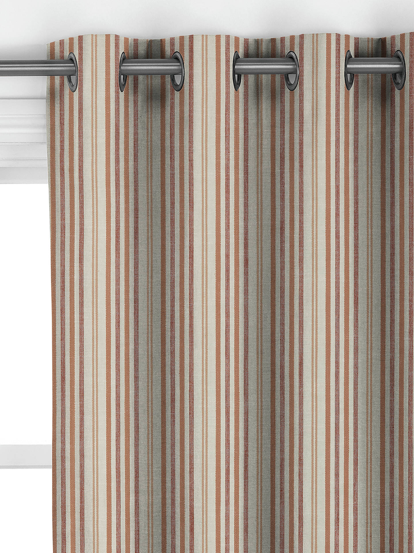 John Lewis Ottoman Stripe Made to Measure Curtains, Terracotta