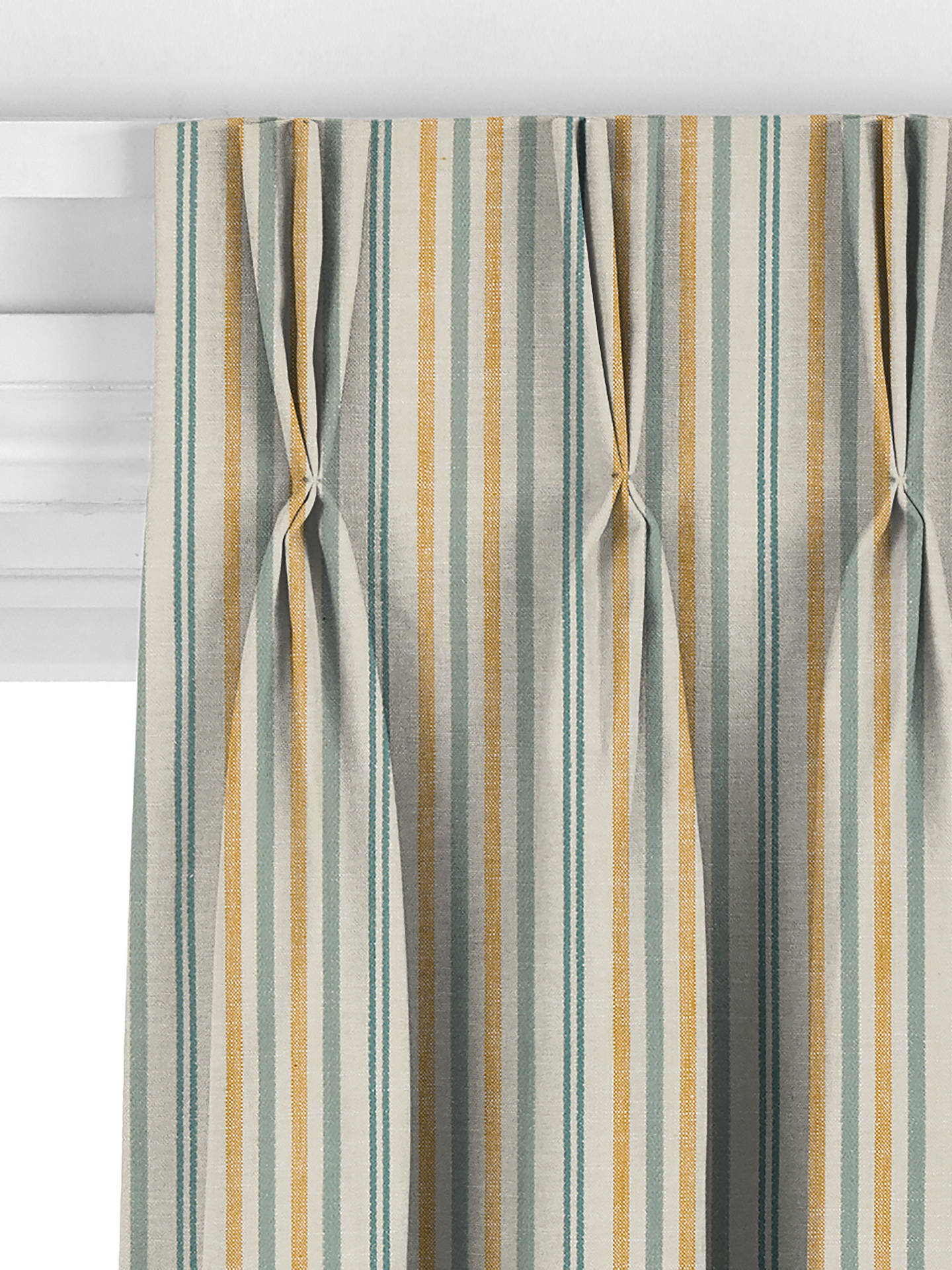 John Lewis Ottoman Stripe Made to Measure Curtains, Ochre